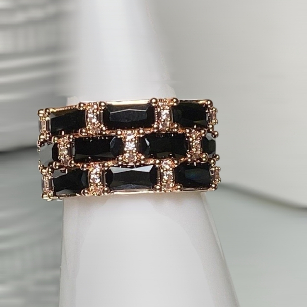 Rose Gold and Black Onyx Ring